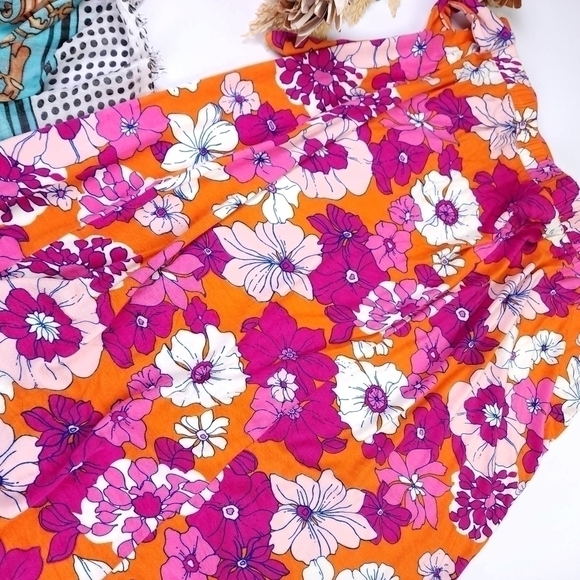 ModCloth Pink Red Floral Skirt Size L - Picture 10 of 11